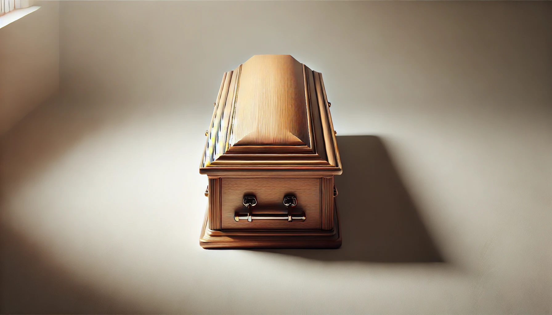 Oświetlona trumna w pomieszczeniu